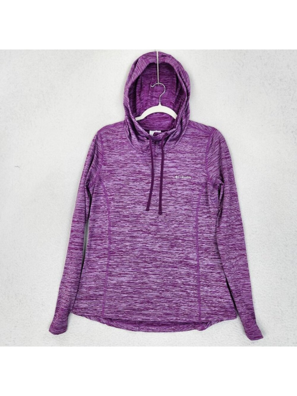 Columbia Sweater Womens Medium Purple Lightweight Hoodie Stretch Pullover Casual